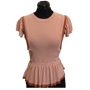 Chosen ruffle viscose top romantic peach womens small